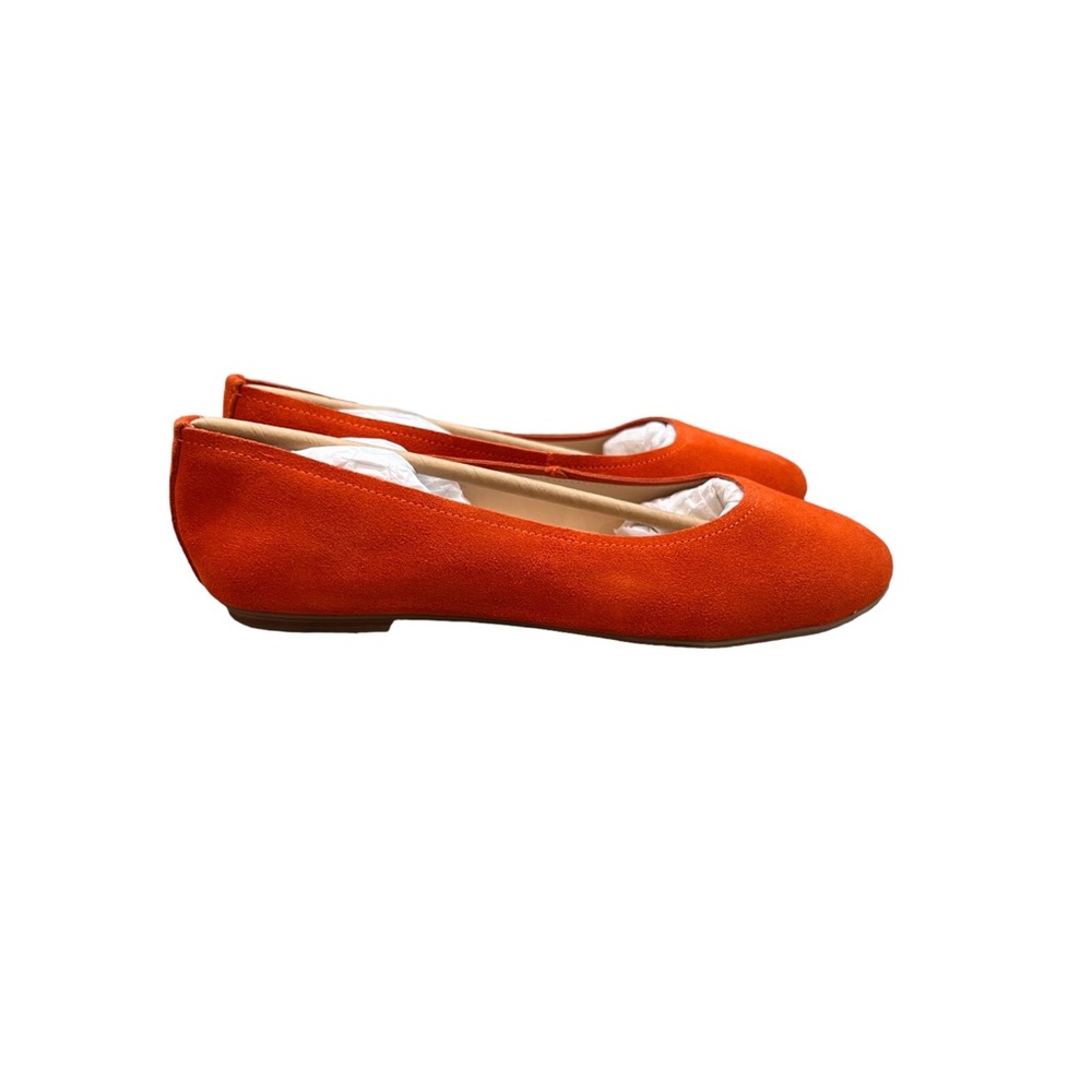 Violet & Red Orange Windsor Suede Flats Shoes Size 7.5M NEW